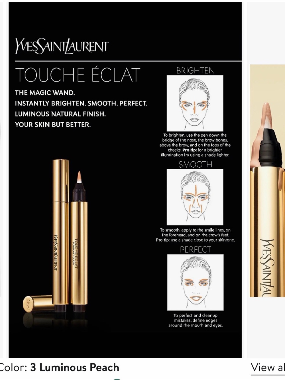 Yves Saint Laurent Touche Éclat Radiant Concealer - 3 Luminous Peach